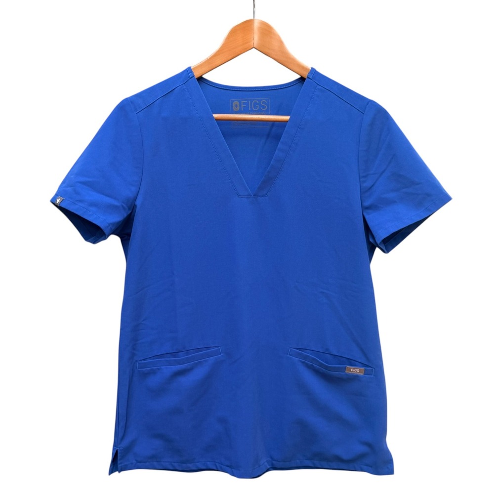 FIGS Scrub Top Women SM Royal Blue Technical Collection Medical Nursing Dental